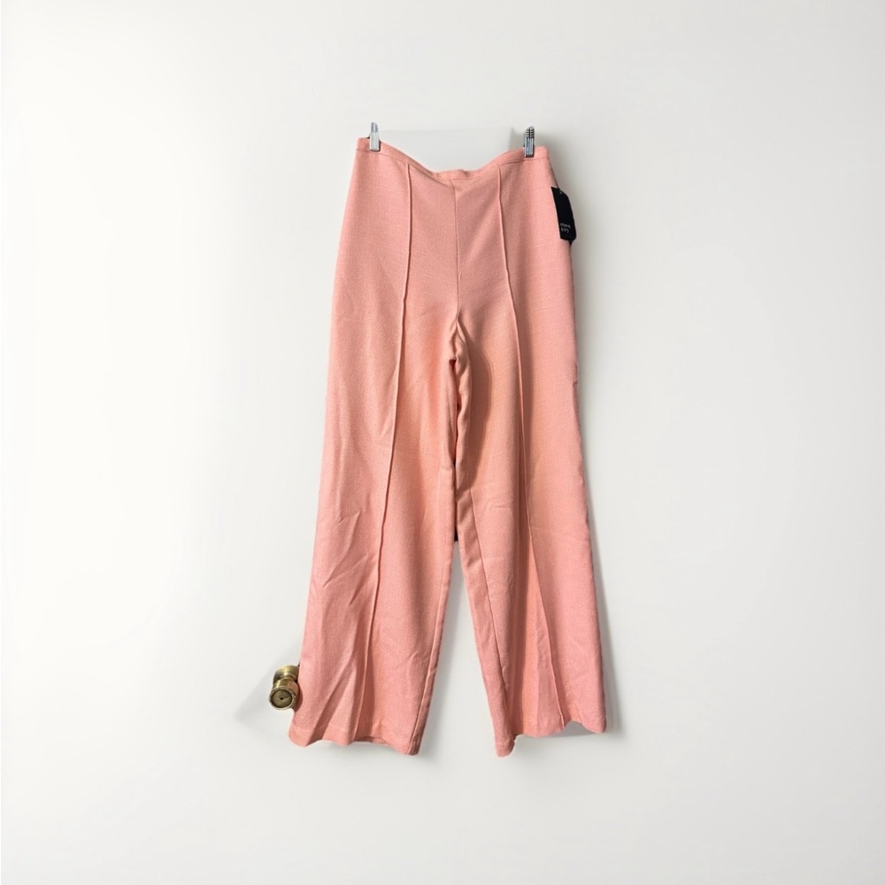 Crown & Ivy Blush Pink Wide-Leg Trousers
